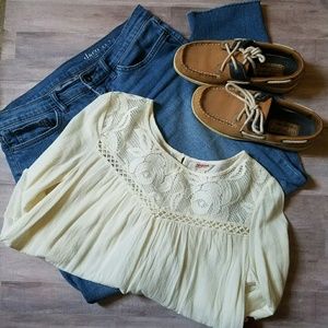 NWT Lace Cream Blouse